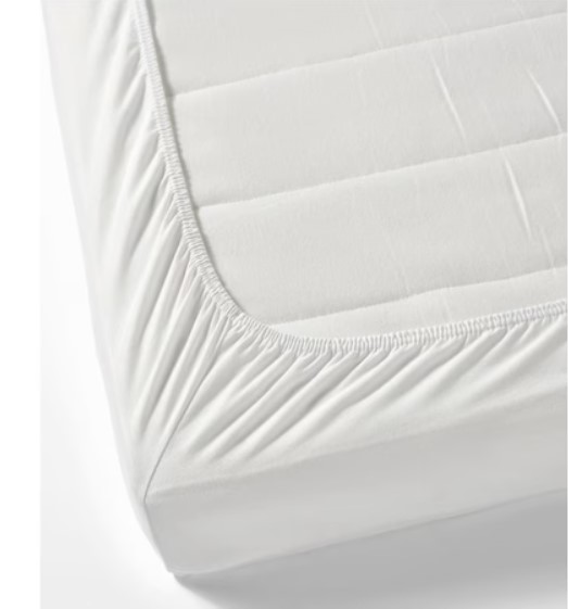Husa protectie saltea impermeabila, prindere cu elastic, bumbac, 120×200+20 cm, alb
